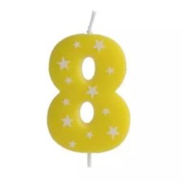 Lumânare colorată cu numărul zilei de naștere 6 cm - 8