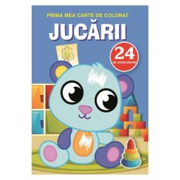 Prima mea carte de colorat cu 24 autocolante: Jucarii