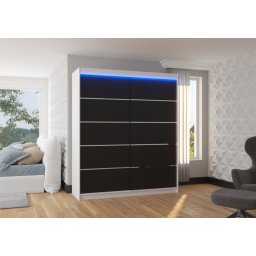 Dulap cu usi glisante si iluminare LED, Spectra 180 + LED, 180 cmx200 cmx58 cm, ADRK Furniture