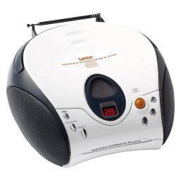 Sistem audio portabil Lenco SCD-24, CD Player, tuner FM, 2x1.2W, Alb/Negru