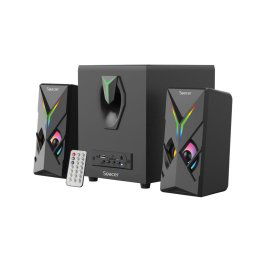 Boxe Spacer Gaming 2.1 SPGS-HURRICANE-BT, RMS 2 x 3W, subwoofer lemn MDF 8W, bluetooth, telecomanda wireless, 17 x LED, Negru