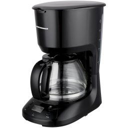 Cafetierea digitala Heinner Black Chatt HCM-D750GCBK, LCD, 1.25L, filtru si portfiltru detasabil, filtru din nailon, functie anti-scurgere, oprire automata, functie de mentinere la cald, 750W, Negru