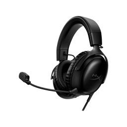 Casti Gaming HyperX Cloud III, DTS Headphone:X Spatial Audio, drivere 53mm, microfon detasabil cu metal mesh, noise cancelling si indicator LED, jack 3,5mm, USB-C, USB-A, cupe cu spuma cu memorie, multiplatforma, negru/rosu