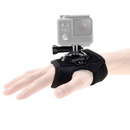 Bandă de mână (wrist strap) cu suport PU162 pentru camere de acțiune tip GoPro