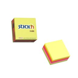Accesorii birotica Cub notes autoadeziv 51 x 51 mm, 250 file, Stick"n - 5 culori neon