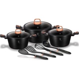 Zestaw garnków granitowych berlinger haus bh-6154 black rose!