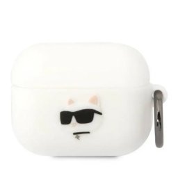 Husă Karl Lagerfeld Silicone Choupette Head 3D pentru AirPods Pro 1/2 – Alb