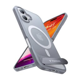 Husa Torras phone case Pstand for iPhone 16 Plus (Titanium gray)