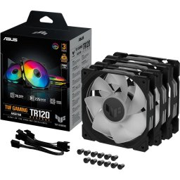Ventilator TUF Gaming TR120 Reverse ARGB Black, 120mm, 3 bucati
