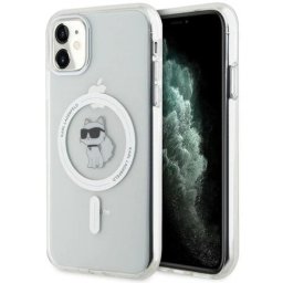 Husa Husa pentru iPhone 11 - Karl Lagerfeld IML MagSafe (KLHMN61HLSCHH) - White Metal Choupette`s Head