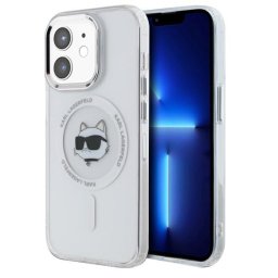 Husa Husa pentru iPhone 12 / iPhone 12 Pro - Karl Lagerfeld IML MagSafe (KLHMP12MHLSCHH) - Metal Choupette`s Head