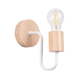 Lampă de perete Sollux SL.1664 TIMBO 1xE27/15W/230V alb/bej/fag