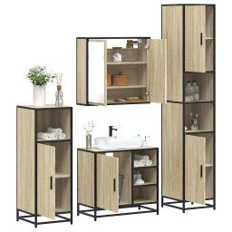 Set de mobilier de baie din 4 piese din lemn de stejar Sonoma GartenMobel Dekor
