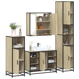 Set de mobilier de baie din 4 piese din lemn de stejar Sonoma GartenMobel Dekor