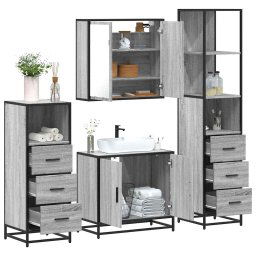 Set de mobilier de baie 4 piese Lemn stratificat gri Sonoma GartenMobel Dekor