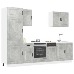 Set dulapuri de bucatarie 7 piese „Kalmar” gri beton Lemn GartenMobel Dekor