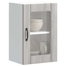 Dulap de bucatarie cu usa din sticla „Lucca” gri Sonoma GartenMobel Dekor