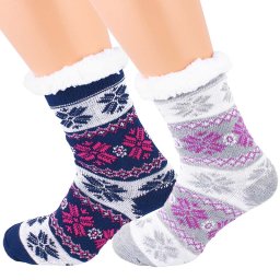 Șosete pentru damă cu blană, 2 perechi, 4 buc., PK2