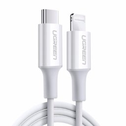 Cablu USB la Lightning MFi, 3A, 1 m, alb