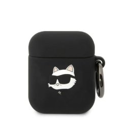 Husa Karl Lagerfeld KLA2RUNCHK AirPods 1/2 cover black/black Silicone Choupette Head 3D