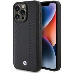 Husa BMW Leather Diamond Pattern case for iPhone 15 Pro - black