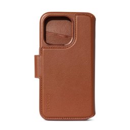 Husa Decoded Leather Detachable Wallet - Husă telefon - compatibil cu Apple iPhone 15 Pro - Suport carduri - culoare Maro/Bej
