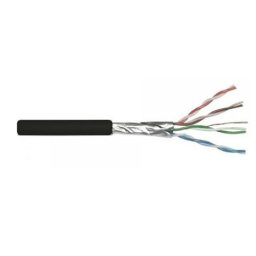 Cablu de rețea CAT6 FTP ecranat, cupru solid 99.99%, 0.5mm, rolă 305m, negru