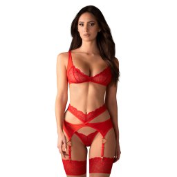 Obsessive Cupide Desir 3-pcs Set Red L/XL