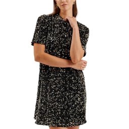 TED BAKER Rochie Audriyy Velvet Sequin Tee 276924 black