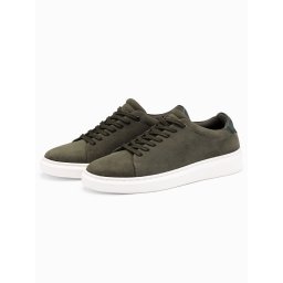 Ombre Men's classic soft suede sneaker shoes - dark olive