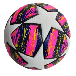 Minge fotbal Liga Campionilor, marimea 5, alb cu roz