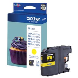Cartus de cerneala Brother LC 123 Yellow (LC-123Y, LC123Y) pentru DCP J132W J152W J172W J552DW J752DW J4110DW MFC J245 J470DW J650DW J870DW J4410DW J4510DW J4610DW J4710DW J6520DW J6720DW J6920DW