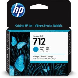 Cartus de cerneala original HP 712 Cyan (3ED67A, HP712) pentru Designjet T200 T210 T230 T250 T600 T630 T653