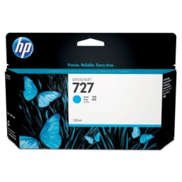 Cartus de cerneala original HP 727 Cyan (B3P19A, HP727) pentru Designjet T1500 914mm ePrinter T1530 T2500 PostScript eMultifunction T2530 36 in 914 mm T920 T930