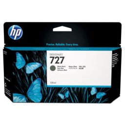 Cartus de cerneala original HP 727 Matte Black (B3P22A, HP727) pentru Designjet T1500 914mm ePrinter T1530 T2500 PostScript eMultifunction T2530 36 in 914 mm T920 T930