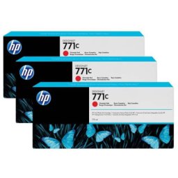 Pachet de cerneala original HP 771C (X3) Chromatic Red (B6Y32A, HP771C) pentru Designjet Z6200 42 in 60