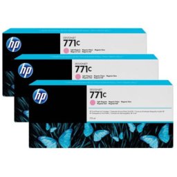 Pachet de cerneala original HP 771C (X3) Light Magenta (B6Y35A, HP771C) pentru Designjet Z6200 42 in 60