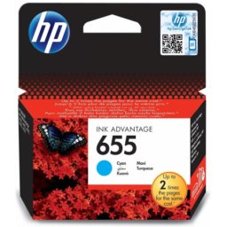 Cartus de cerneala original HP 655 Cyan (CZ110AE, HP655) pentru DeskJet Ink Advantage 3525 4615 4625 5525 6520 6525