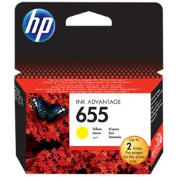 Cartus de cerneala original HP 655 Yellow (CZ112AE, HP655) pentru DeskJet Ink Advantage 3525 4615 4625 5525 6520 6525