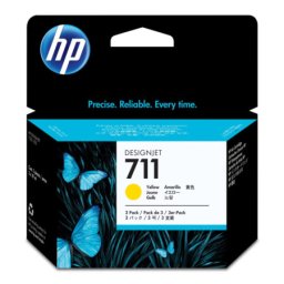 Cartus de cerneala original HP 711 Yellow (CZ136A, HP711) pentru Designjet T120 ePrinter T125 T130 24 in T520 T525 T530 36