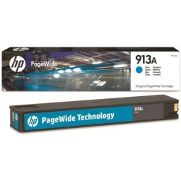 Cartus de cerneala original HP 913A Cyan (F6T77AE, HP913A) pentru PageWide 352dn 352dw MFP 377dn 377dw Pro 452dw 452dwt 477dw 477dwt P57750dw