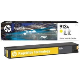 Cartus de cerneala original HP 913A Yellow (F6T79AE, HP913X) pentru PageWide 352dn 352dw MFP 377dn 377dw Pro 452dw 452dwt 477dw 477dwt P57750dw