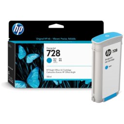 Cartus de cerneala original HP 728 Cyan (F9J67A, HP728) pentru Designjet T730 T830