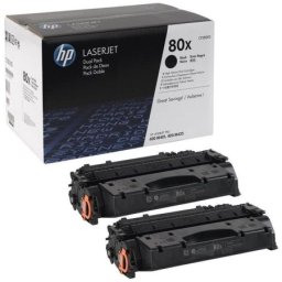Cartus de toner x2 (13.8K) HP 80X Black Dual Pack (CF280XD, HP80X) pentru LaserJet Pro 400 M401dn M401dw M401n MFP M425dn M425dw