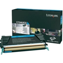 Cartus de toner (6K) Lexmark C734A2CG Cyan pentru C734dn C734dtn C734dw C734n C736dn C736dtn C736n X734de X736de X738de X738dte