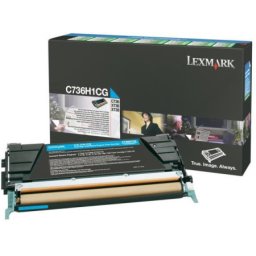 Cartus de toner (10K) Lexmark C736H1CG Cyan Return Program pentru C736dn C736dtn C736n X736de X738de X738dte