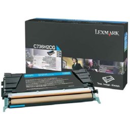 Cartus de toner (10K) Lexmark C736H2CG Cyan pentru C736dn C736dtn C736n X736de X738de X738dte