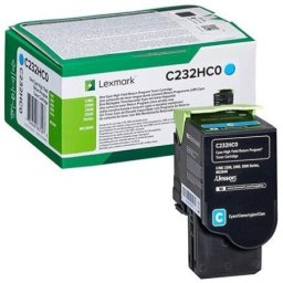 Cartus de toner (2.3K) Lexmark C232HC0 Cyan Return Program pentru C2325dw C2425dw C2535dw MC2325adw MC2425adw MC2535adwe MC2640adwe