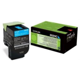 Cartus de toner (3K) Lexmark 802HCE (80C2HCE) Cyan Corporate pentru CX410de CX410dte CX410e CX510de CX510dhe CX510dthe