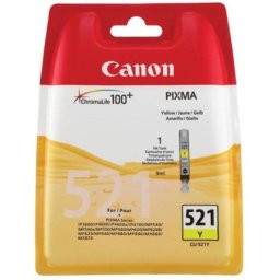 Cartus de cerneala Canon CLI-521Y Yellow (2936B001, CLI521Y) pentru PIXMA iP3600 iP4600 iP4600x iP4700 MP540 MP540x MP550 MP560 MP620 MP620B MP630 MP640 MP980 MP990 MX860 MX870